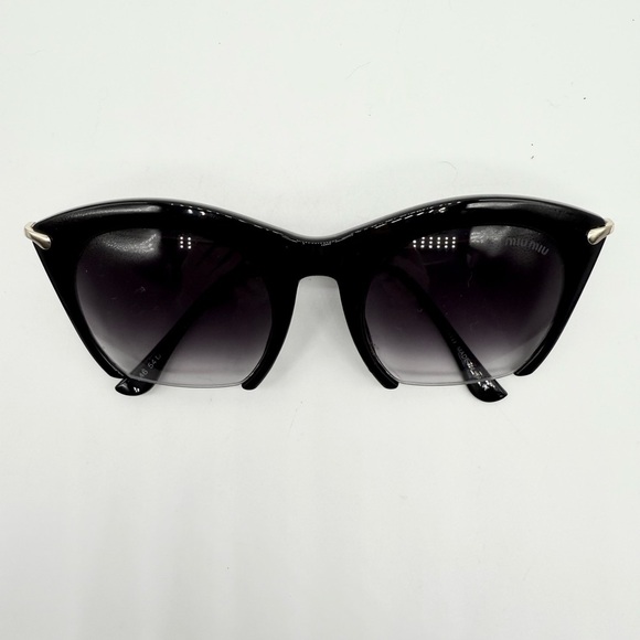 Miu Miu Accessories - Miu Miu Black Cat Eye Cut Off Rimless Bottom Sunglasses